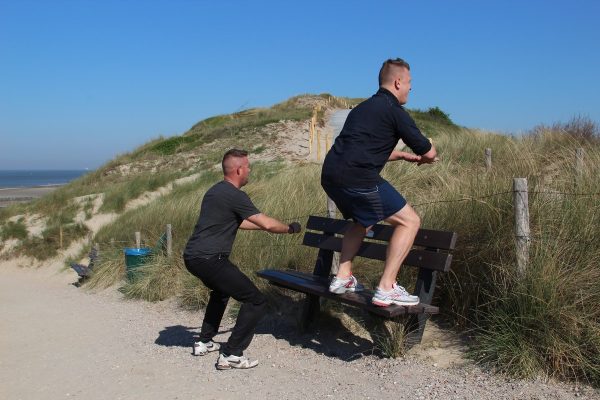 Personal training duo outdoor